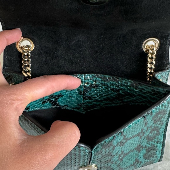 Sandro Paris Turquoise Snakeskin Crossbody Purse - Picture 4 of 6
